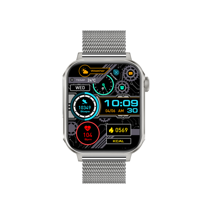 iSEN V96 Smartwatch, Grey, 1.83" HD, Heart Rate, Blood Pressure, Blood Oxygen (SpO2), Call Function, 280 mAh, IP67, Metal Strap, DaFit App, Music control, Weather, Android 5.2 / iOS 9.0 [9]