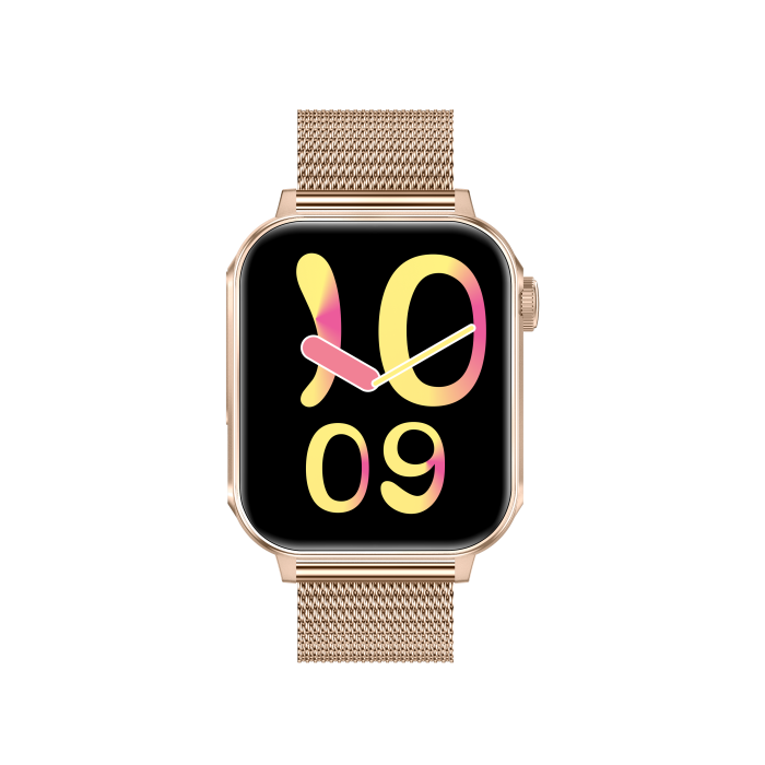 iSEN V96 Smartwatch, Gold, 1.83" HD, Heart Rate, Blood Pressure, Blood Oxygen (SpO2), Call Function, 280 mAh, IP67, Metal Strap, DaFit App, Music control, Weather, Android 5.2 / iOS 9.0 [11]