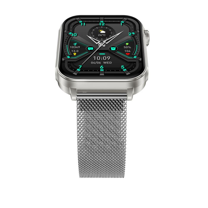 iSEN V96 Smartwatch, Grey, 1.83" HD, Heart Rate, Blood Pressure, Blood Oxygen (SpO2), Call Function, 280 mAh, IP67, Metal Strap, DaFit App, Music control, Weather, Android 5.2 / iOS 9.0 [15]