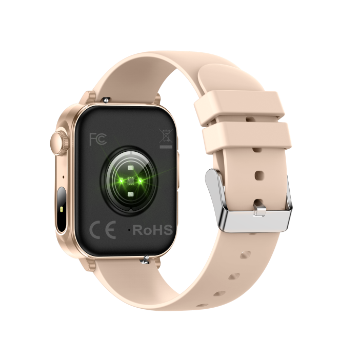 iSEN V96 Okosóra, Arany, 1.83" HD, Pulzusszám, Vérnyomás, Véroxigén (SpO2), Hívás Funkció, 280 mAh, IP67, Szilikon Szíj, DaFit Alkalmazás, Zenevezérlés, Időjárás, Android 5.2 / iOS 9.0 [9]