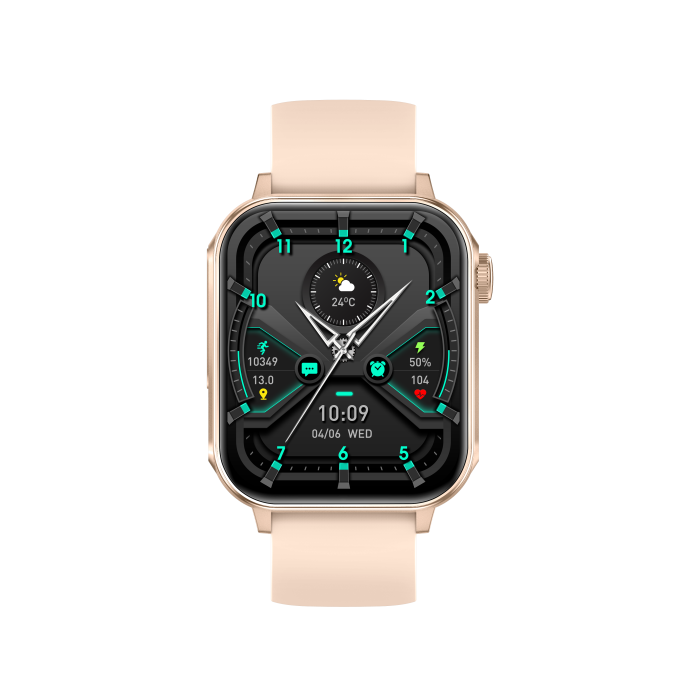 iSEN V96 Okosóra, Arany, 1.83" HD, Pulzusszám, Vérnyomás, Véroxigén (SpO2), Hívás Funkció, 280 mAh, IP67, Szilikon Szíj, DaFit Alkalmazás, Zenevezérlés, Időjárás, Android 5.2 / iOS 9.0 [6]