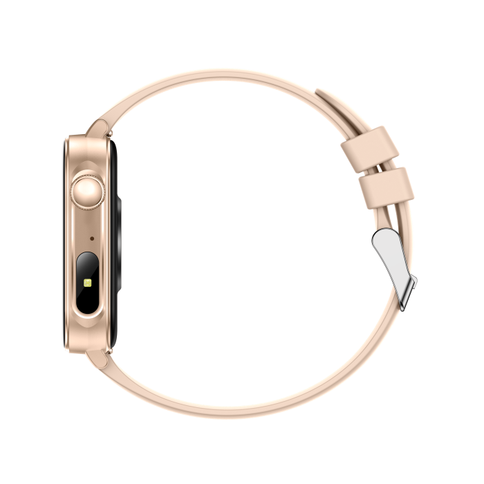 iSEN V96 Okosóra, Arany, 1.83" HD, Pulzusszám, Vérnyomás, Véroxigén (SpO2), Hívás Funkció, 280 mAh, IP67, Szilikon Szíj, DaFit Alkalmazás, Zenevezérlés, Időjárás, Android 5.2 / iOS 9.0 [10]