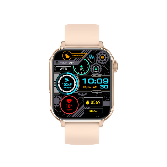 iSEN V96 Okosóra, Arany, 1.83" HD, Pulzusszám, Vérnyomás, Véroxigén (SpO2), Hívás Funkció, 280 mAh, IP67, Szilikon Szíj, DaFit Alkalmazás, Zenevezérlés, Időjárás, Android 5.2 / iOS 9.0 [7]