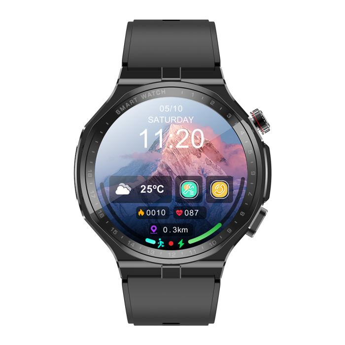 iSEN AD300 Smartwatch, Slot SIM 4G, Negru, 1.43" AMOLED, Descarcare Aplicatii, Monitorizare Sanatate, Moduri Sport, Bluetooth, Wi-Fi, Vreme, Muzica, NFC, GPS, 660mAh, Android 6.0 / iOS 10.2 [9]