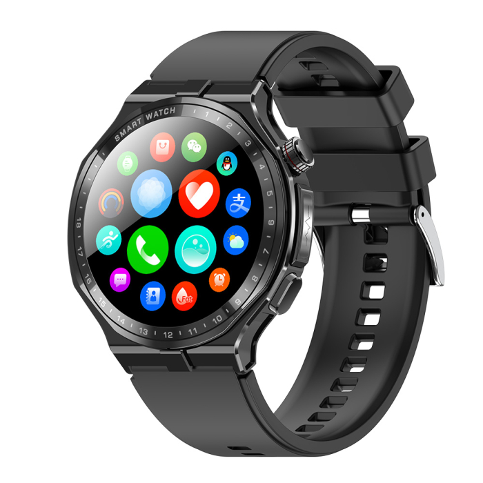 iSEN AD300 Smartwatch, Slot SIM 4G, Negru, 1.43" AMOLED, Descarcare Aplicatii, Monitorizare Sanatate, Moduri Sport, Bluetooth, Wi-Fi, Vreme, Muzica, NFC, GPS, 660mAh, Android 6.0 / iOS 10.2 [6]
