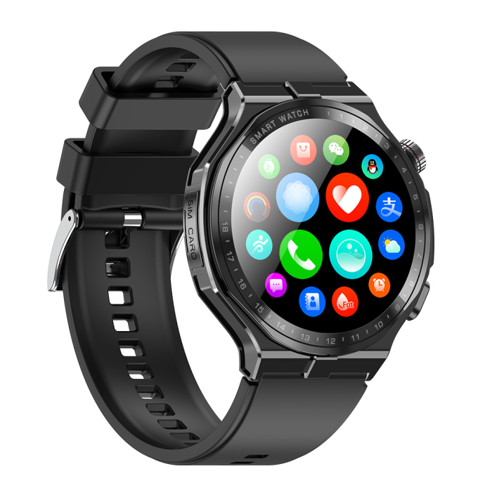 iSEN AD300 Smartwatch, Slot SIM 4G, Negru, 1.43" AMOLED, Descarcare Aplicatii, Monitorizare Sanatate, Moduri Sport, Bluetooth, Wi-Fi, Vreme, Muzica, NFC, GPS, 660mAh, Android 6.0 / iOS 10.2 [4]