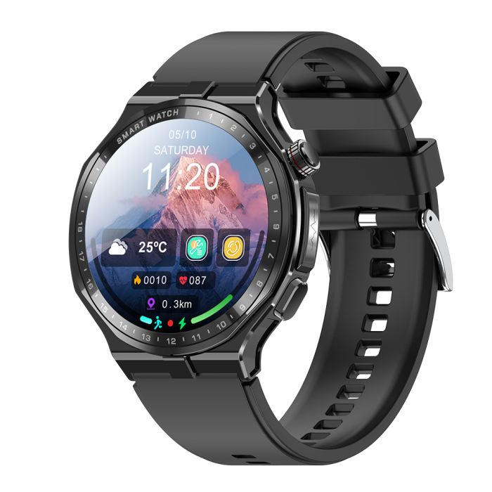 iSEN AD300 Smartwatch, Slot SIM 4G, Negru, 1.43" AMOLED, Descarcare Aplicatii, Monitorizare Sanatate, Moduri Sport, Bluetooth, Wi-Fi, Vreme, Muzica, NFC, GPS, 660mAh, Android 6.0 / iOS 10.2 [7]