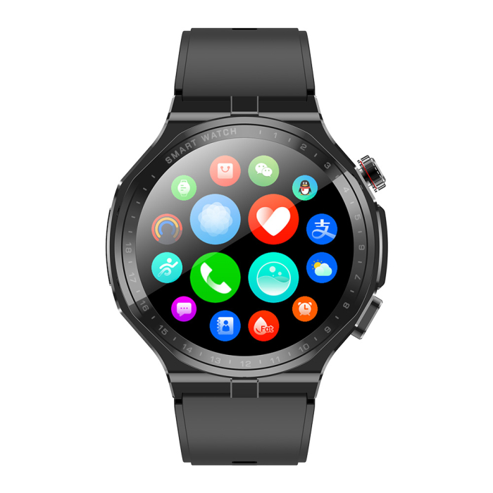 iSEN AD300 Smartwatch, Slot SIM 4G, Negru, 1.43" AMOLED, Descarcare Aplicatii, Monitorizare Sanatate, Moduri Sport, Bluetooth, Wi-Fi, Vreme, Muzica, NFC, GPS, 660mAh, Android 6.0 / iOS 10.2 [8]