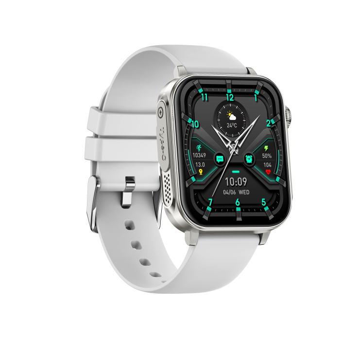 iSEN V96 Smartwatch, Alb, 1.83" HD, Ritm Cardiac, Tensiune Arteriala, Oxigen in Sange (SpO2), Functie Apel, 280 mAh, IP67, Curea Silicon, Aplicatia DaFit, Control Muzica, Vreme, Android 5.2 / iOS 9 [5]