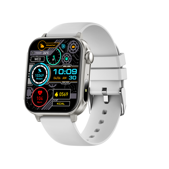 iSEN V96 Smartwatch, Alb, 1.83" HD, Ritm Cardiac, Tensiune Arteriala, Oxigen in Sange (SpO2), Functie Apel, 280 mAh, IP67, Curea Silicon, Aplicatia DaFit, Control Muzica, Vreme, Android 5.2 / iOS 9 [2]