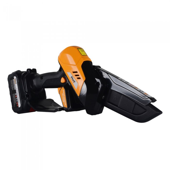 Komplett készlet Mini elektromos láncfűrész 4Ah akkumulátorral, iHunt Strong láncfűrész 21V Power, kefe nélküli motor, 10cm-es penge, 9m/s láncsebesség + töltő + töltő [7]