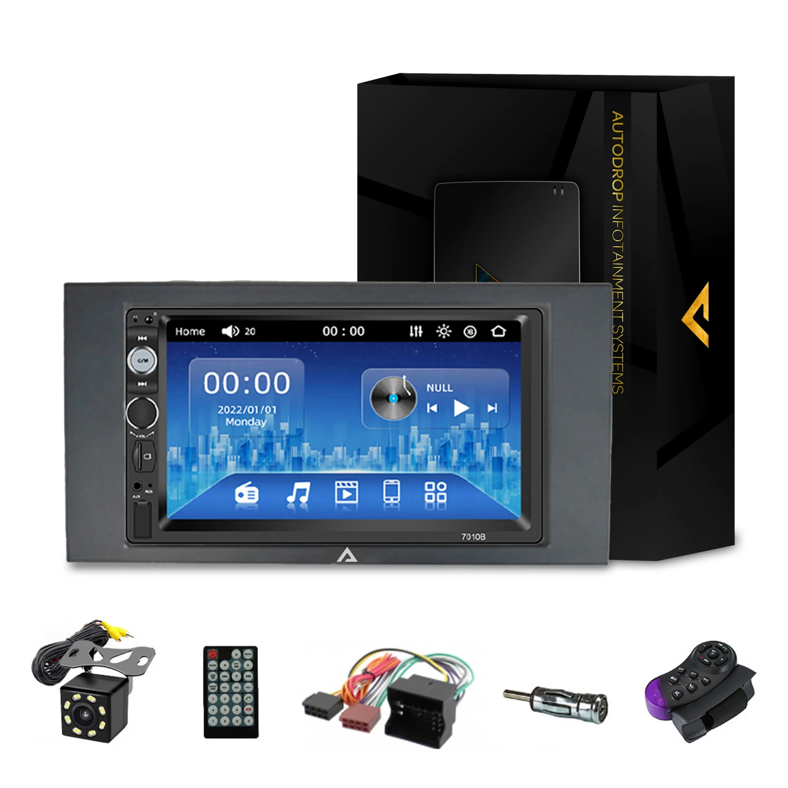 [KIT] MP5 Player pentru FORD, WinCE, Bluetooth, USB, CardSD, Camera Marsarier, Auxiliar, Mirrorlink, Touchscreen, - AD-BGP7010B+AD-BGRFR0012DIN