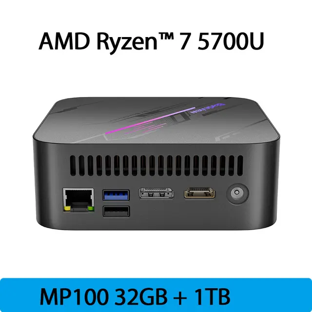 Mini PC Blackview MP100 Fekete, AMD R7 5258U, akár 4.3GHz, 32GB DDR4, 1TB SSD, Windows 11 Home, WiFi 6, 4K 144Hz UHD [3]