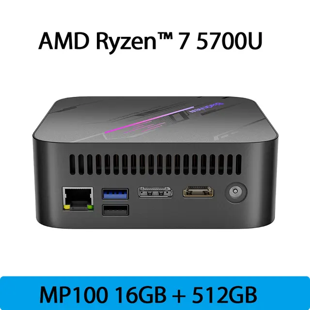 Mini PC Blackview MP100 Negru, AMD R7 5825U, pana la 4.3GHz, 16GB DDR4, 512GB SSD, Windows 11 Home,  Wifi 6, 4K 144Hz UHD [3]