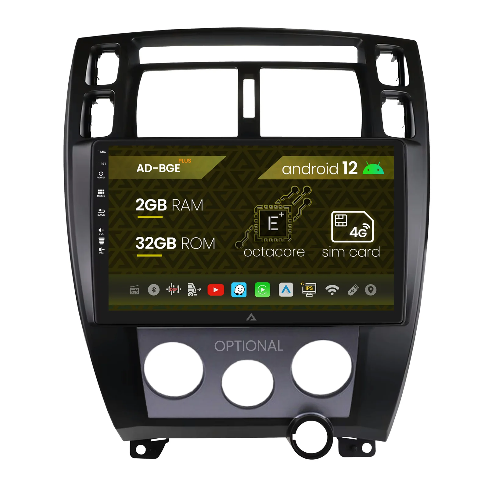 Navigatie Hyundai Tucson (2006-2013), Android 12, E-Octacore 2GB RAM + 32GB ROM, 10.1 Inch - AD-BGE10002+AD-BGRKIT200B