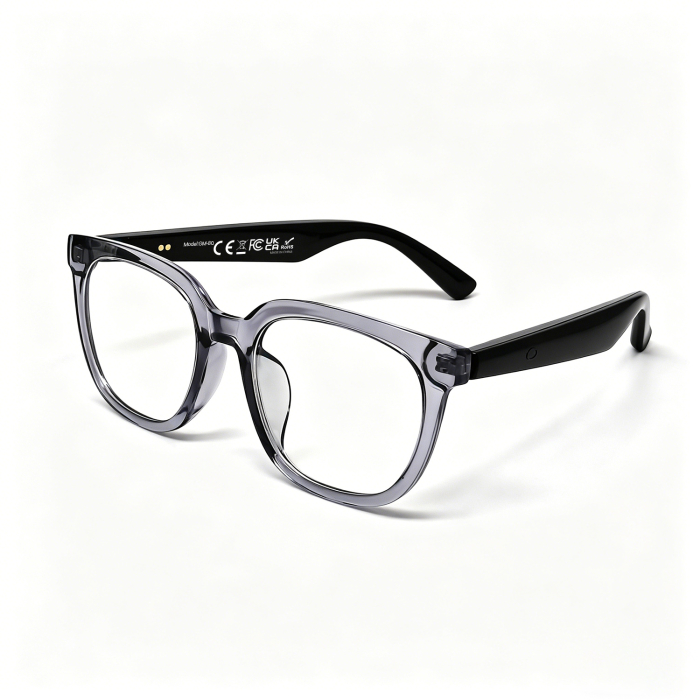 Ochelari Inteligenți iSEN GM80, Albi cu Lentile Transparente, Traducere AI, Bluetooth 5.4, Asistent Vocal, Apeluri și Muzică, Control Tactil, Încărcare Magnetică Duală, Protecție UV [3]