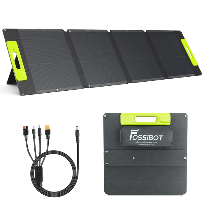 Fossibot SP110 Hordozható Napelem, 110W, 4-szeres Összecsukható, 18.68V Vmp, 5.84A Imp, 23.6V Voc, 6.1A Isc, IP67, USB/DC Kimenetek, 3.15 Kg [3]