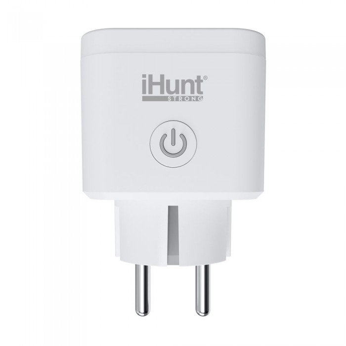 Priza inteligenta iHunt Smart Plug, Contorizare, Monitorizare consum energie, 3840W, Wireless, Alb