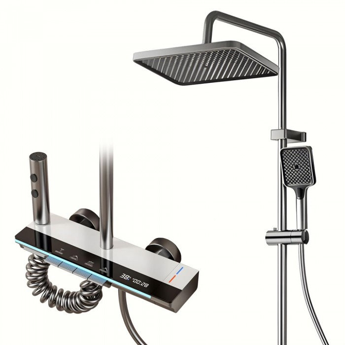 Okos Zuhanyszett, iHunt MZ110GR, LED Kijelző, Digitális Képernyő, 4 Vízáramlási Mód, Állítható [3]