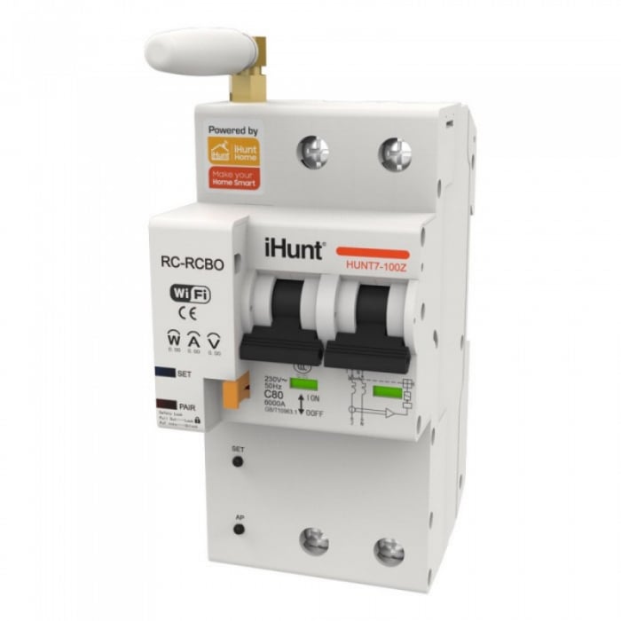 Siguranta automata inteligenta cu contorizare iHunt Home WIFI Smart Circuit Breaker Metering 2P 40A, WIFI 2.4G, Control din aplicatie [2]