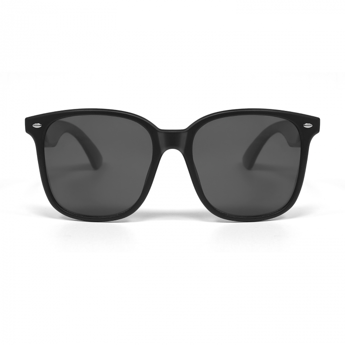 Smart Sunglasses iSEN GY500, Lentile negre, Traducere AI, 2 Difuzoare, Sunet panoramic, BT 5.4, Control muzica, Apeluri, Asistenta vocala, Camera la distanta, Incarcare magnetica, Lentile Polarizate