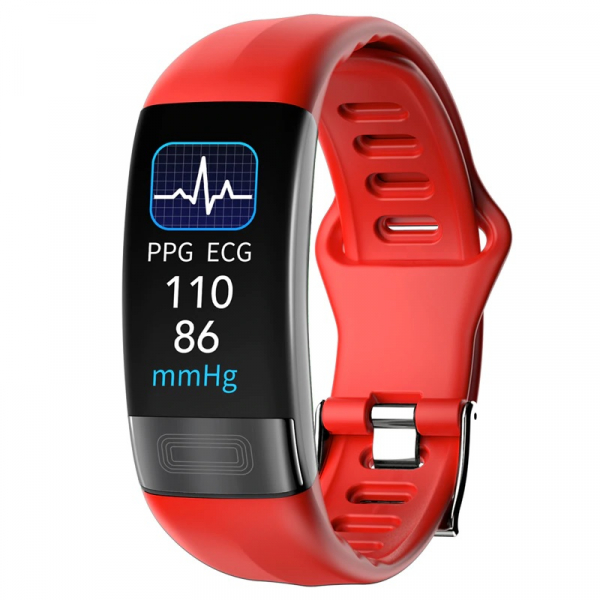 Smartband STAR P11 Plus Rosu, TFT 0.96 , EKG, Termometru corporal, Saturatie oxigen, Ritm cardiac, Presiune sanguina, IP67, 130mAh