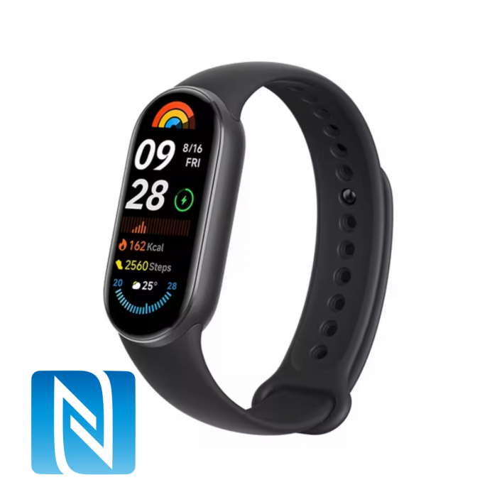 Smartband Xiaomi Mi Band 9, Black, NFC, AMOLED 162 , Monitorizare HR + SpO2, Monitorizare somn, Inregistrare activitati sportive, Multi-sport, 233mAh