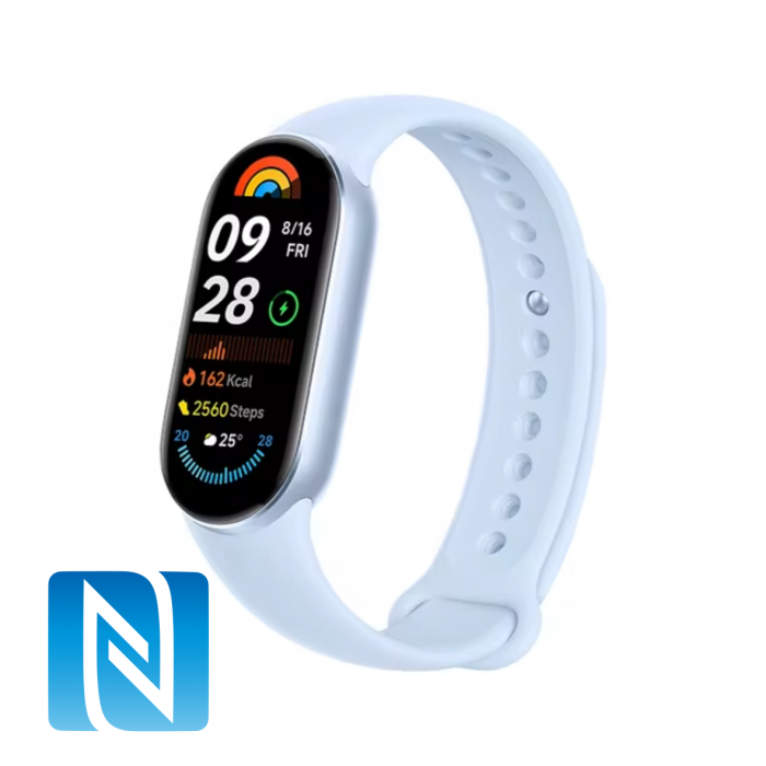 Smartband Xiaomi Mi Band 9, Blue, NFC, AMOLED 162  , Monitorizare HR + SpO2, Monitorizare somn, Inregistrare activitati sportive, Multi-sport, 233mAh