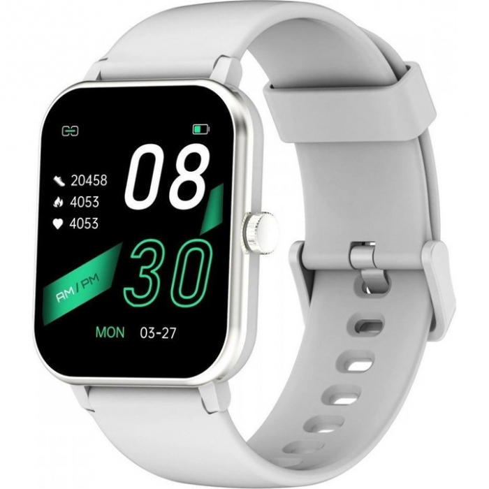 Smartwatch Blackview R3 Max Gri, TFT 1.69   Touch screen, Temperatura corporala, Ritm cardiac, Oxigen SpO2, Contor calorii, IP68, 230mAh