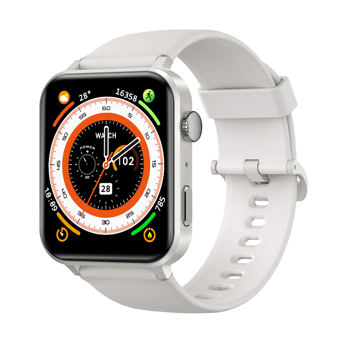 Smartwatch Blackview R30 Max, Alb, Ecran TFT Touch 1.91  , Asistent Vocal, Lanterna LED, Puls, Oxigen, Somn si Presiune, 450mAh