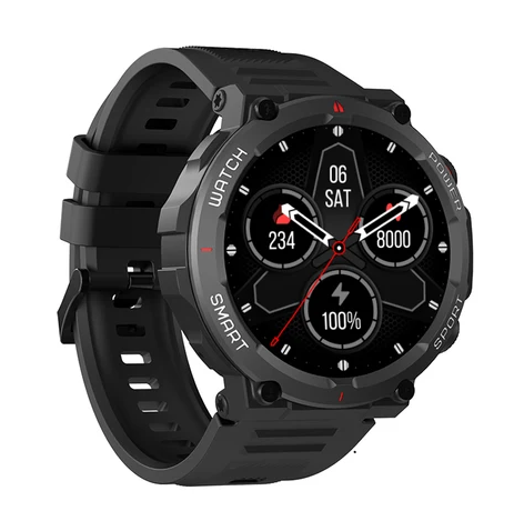 Smartwatch Blackview W50 Rugged Negru, 1.39 Touch screen, Temperatura corporala, Ritm cardiac, Oxigen SpO2, Contor calorii, Notificare mesaje, Bluetooth Call, IP68, 370mAh