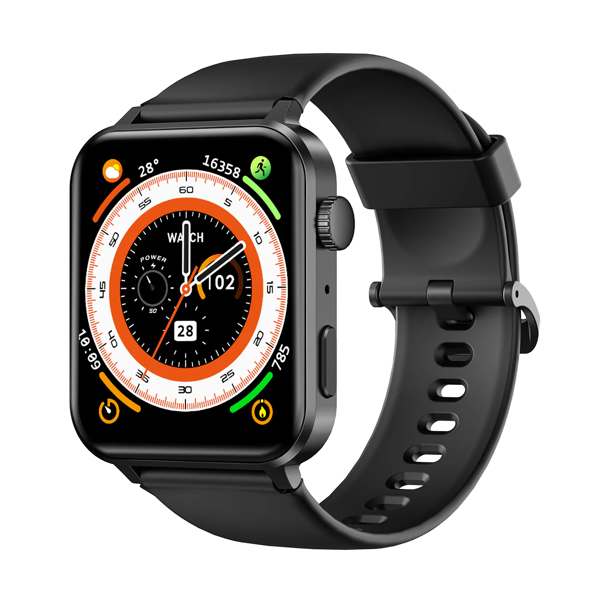 Smartwatch Blackview R30 Max, Negru, Ecran TFT Touch 1.91  , Asistent Vocal, Lanterna LED, Puls, Oxigen, Somn si Presiune, 450mAh