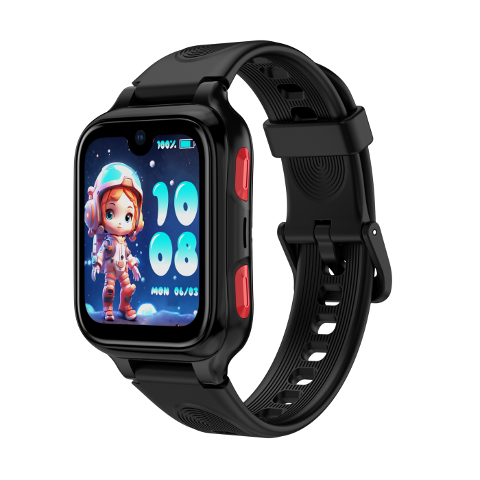 Smartwatch LAGENIO K9, Negru, 4G, 1.78   AMOLED, 8GB ROM, Camera 5MP, Android 8.1, Tracking GPS, Apel Video, SOS, Control Parental, Asistent AI, 700mAh, Pentru copii intre 5-14 ani