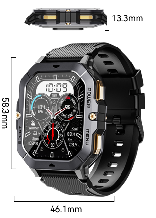 Smartwatch Cubot C28 Negru, 2.02" HD, HRV, ECG, Monitorizare sanatate si somn, Moduri sport, Bluetooth Call, 410 mAh, Android 9.0 / iOS 9.0 sau mai recent [2]