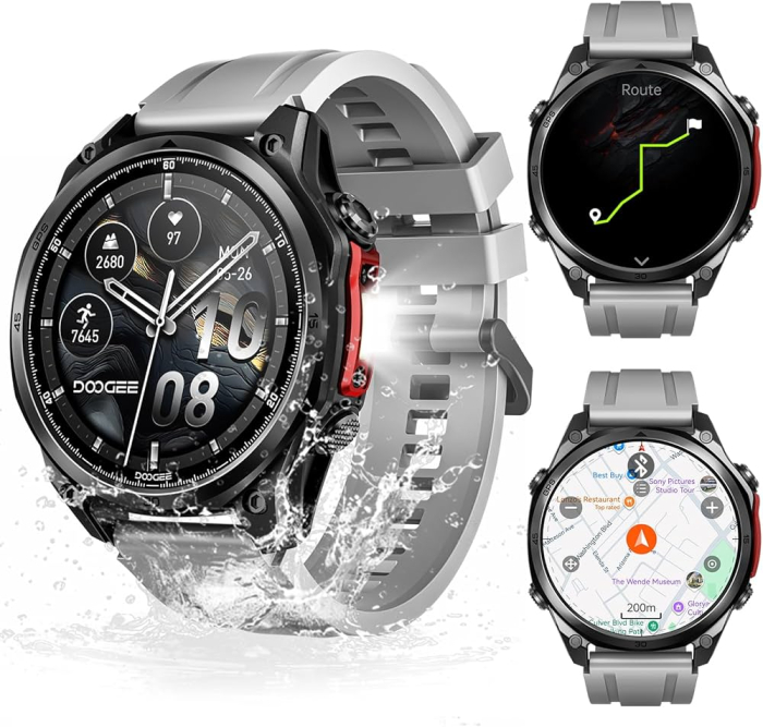 Smartwatch DOOGEE Anywise W1 Pro, Negru, Ecran 1.43" AMOLED, GPS Dual Band, 170+ Moduri Sport, Monitorizare Sănătate, 5ATM Waterproof, Bluetooth, Compatibil Android & iOS [2]