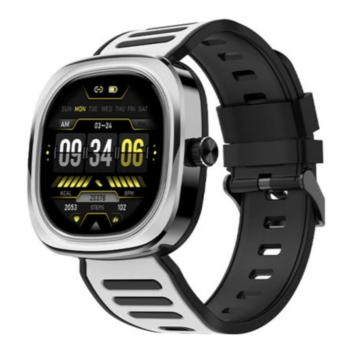 Smartwatch Doogee D11 Silver cu Alb, LCD HD 1.32 , Apel bluetooth, Asistent vocal AI, GPS, NFC, Ritm cardiac, Saturatie oxigen, IP68, 300mAh image