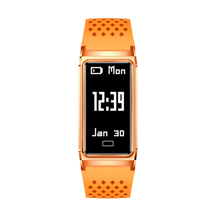 iSEN B11 Okosóra, Narancssárga, 0.96" OLED, Bluetooth 5.3, Pulzusmérő, SpO2, HRV, Alvásfigyelés, IPX8 [2]