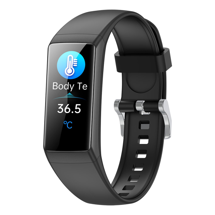 Smartwatch iSEN BK05, Negru, Silicon, 0.96'' Rezolutie Inalta, Bluetooth 5.2, Glicemie/Oxigen/Tensiune, Ritm Cardiac, Temperatura Corporala, Mod Multi-sport, 10 Zile Standby [2]