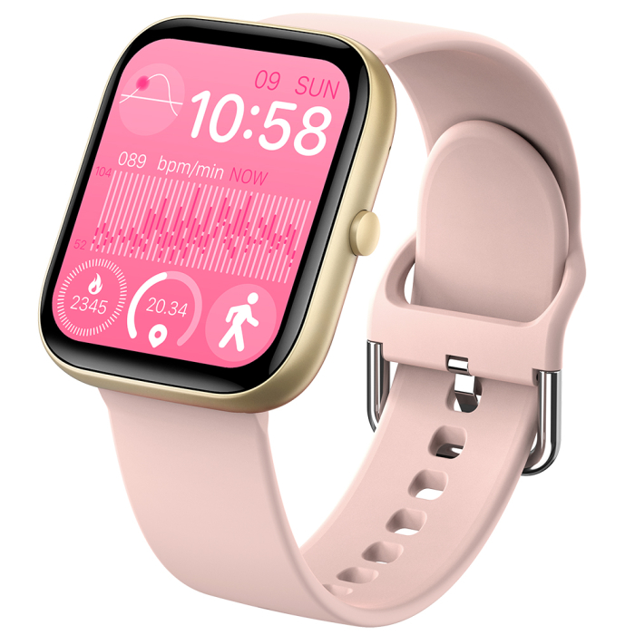 SEN C08 Okosora, Arany, Rózsaszín TPU Szij, 1.91" TFT, Pulzus, Vernyomas, Veroxigen (SpO2), Sport Modok, Hivas & Uzenet Ertesitesek, 200 mAh, Android 5.0 / iOS 10.0 [12]