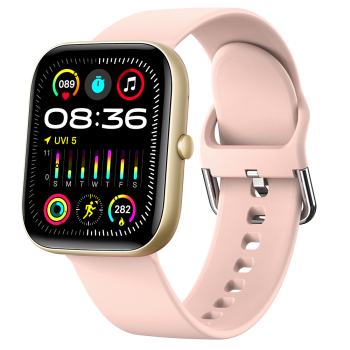 SEN C08 Okosora, Arany, Rózsaszín TPU Szij, 1.91" TFT, Pulzus, Vernyomas, Veroxigen (SpO2), Sport Modok, Hivas & Uzenet Ertesitesek, 200 mAh, Android 5.0 / iOS 10.0 [2]