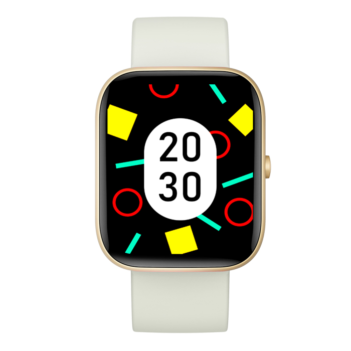 Smartwatch iSEN C08, Auriu, Curea TPU Alb, 1.91" TFT, Ritm Cardiac, Tensiune Arteriala, Oxigen in Sange (SpO2), Moduri Sport, Notificari Apeluri & Mesaje, 200 mAh, Android 5.0 / iOS 10.0 [4]