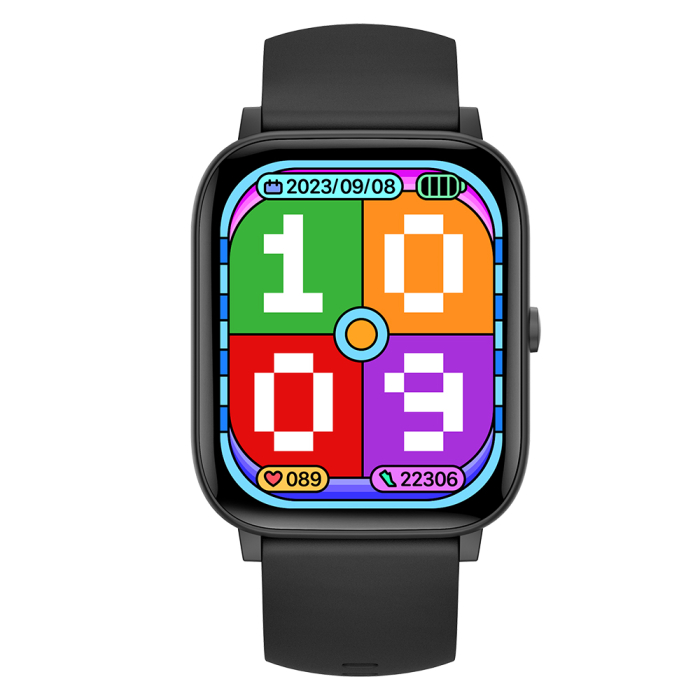 Smartwatch iSEN C09, Negru, Curea TPU Neagra, 1.85" TFT, Ritm Cardiac, Tensiune Arteriala, Oxigen in Sange (SpO2), ECG, 7 Moduri Sport, Notificari Apeluri & Mesaje, 200 mAh, Android 5.0 / iOS 10.0 [4]