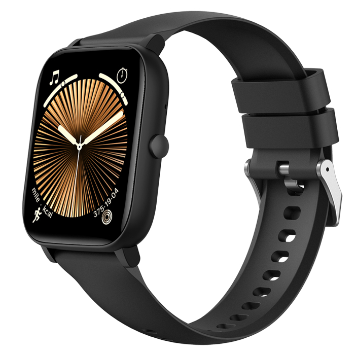 Smartwatch iSEN C09, Negru, Curea TPU Neagra, 1.85" TFT, Ritm Cardiac, Tensiune Arteriala, Oxigen in Sange (SpO2), ECG, 7 Moduri Sport, Notificari Apeluri & Mesaje, 200 mAh, Android 5.0 / iOS 10.0 [9]