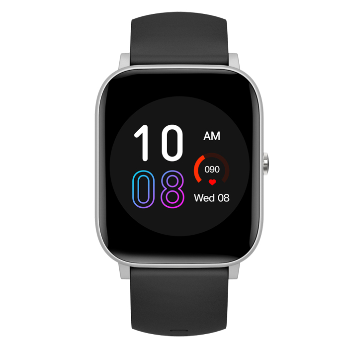 iSEN C09 Smartwatch, Silver, Black TPU Strap, 1.85" TFT, Heart Rate, Blood Pressure, Blood Oxygen (SpO2), ECG, 7 Sport Modes, Call & Message Notifications, 200 mAh, Android 5.0 / iOS 10.0 [2]