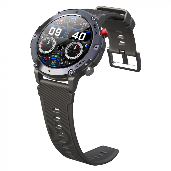 Smartwatch iSEN C21 Pro Negru, 1.32 inch, Apel bluetooth, Bluetooth 5.0, Ritm cardiac, SpO2, 19 sporturi, Ip68, 300mAh [10]