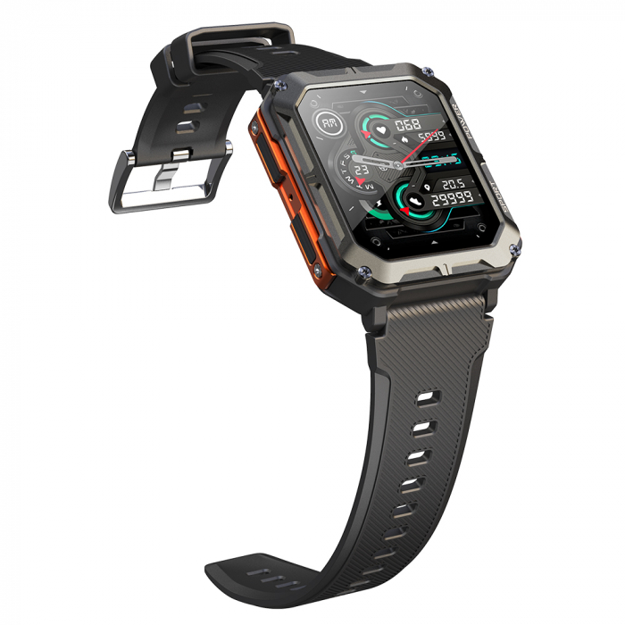 Smartwatch iSEN C20 Pro Orange, 1.83 inch, Bluetooth call, Bluetooth 5.0, Heart rate, SpO2, 123 sports, Ip68, 380mAh [13]