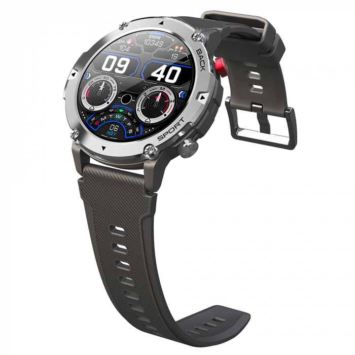 Smartwatch iSEN C21 Pro Silver, 1.32 inch, Apel bluetooth, Bluetooth 5.0, Ritm cardiac, SpO2, 19 sporturi, Ip68, 300mAh [9]