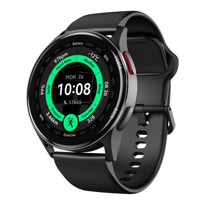 iSEN C35 Okosóra, Fekete, 1.32” AMOLED, Bluetooth Hívások, Pulzus, SpO2, Alvás, 100+ Sportmód, Aktivitáskövetés, 1 ATM, DaFit, 250mAh Akkumulátor [2]