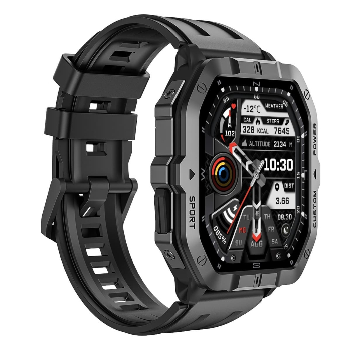 iSEN C32Pro GPS Okosóra, Fekete, 2.02” HD, Multi-GNSS, Bluetooth 5.3 Hívások, Pulzus, Alvás, 60+ Sportmód, 6 Tengelyes Szenzor, WhatsApp Gyorsválasz, 2 ATM, 480mAh [3]
