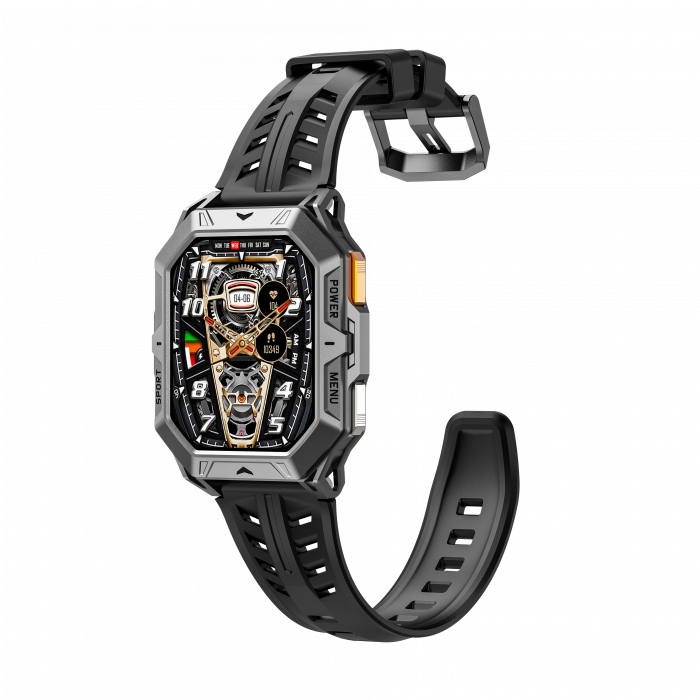 Okosóra iSEN X1 Pro, Fekete szilikon szíj, 2.13" AMOLED HD, HRV, EKG, Egészségügyi monitorozás, Sport funkciók, Bluetooth hívás, 1000 mAh, Android 9.0 vagy iOS 9.0 vagy újabb [7]